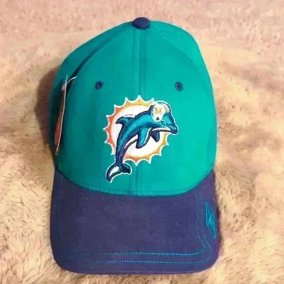 NFL Apparel Reebok Miami Dolphins hat, green and blue, one size - Picture 1 of 9